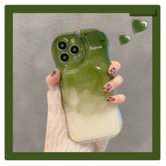 The most popular mobile phone case is suitable for iPhone14promax [transparent airbag wave summer green smudged in English] (contact customer service after placing the order to confirm the mobile phone model)
