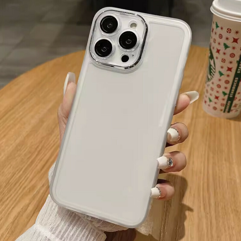 The new electroplated ring with built-in lens film is suitable for iPhone cases [Transparent White (Electroplated Lens Ring with Lens Film)] [Contact customer service to confirm the phone model after placing the order]