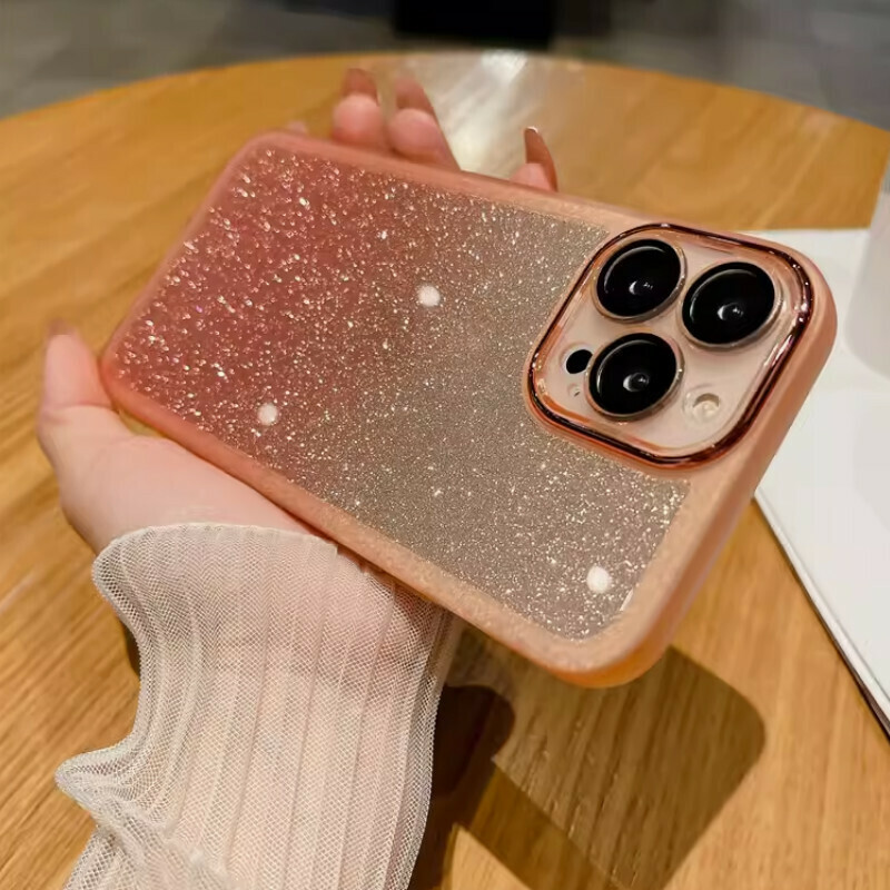 The new electroplated ring with built-in lens film is suitable for iPhone cases [translucent powder + glitter paper (electroplated lens ring with lens film)] [contact customer service after placing the order to confirm the phone model]