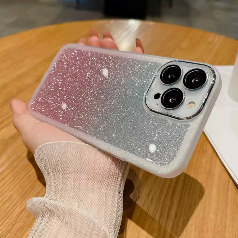 The new electroplated ring with built-in lens film is suitable for iPhone cases [transparent white + glitter paper (electroplated mirror ring with lens film)] [contact customer service after placing the order to confirm the phone model]