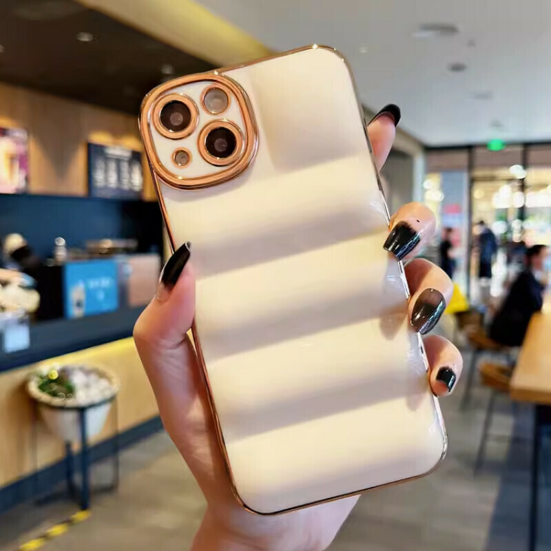 The new electroplated down jacket is suitable for iphone cases [off-white electroplated down jacket (soft shell with lens protection)] [contact customer service after placing the order to confirm the phone model]