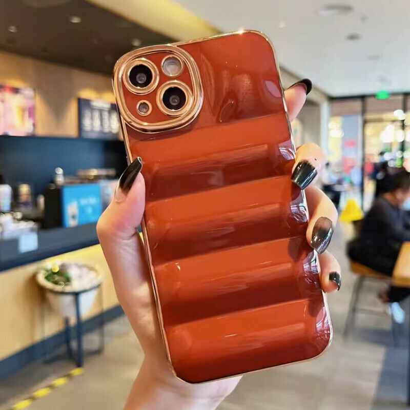 The new electroplated down jacket is suitable for iPhone mobile phone cases [red electroplated down jacket (soft shell with lens protection)] [contact customer service after placing the order to confirm the phone model]