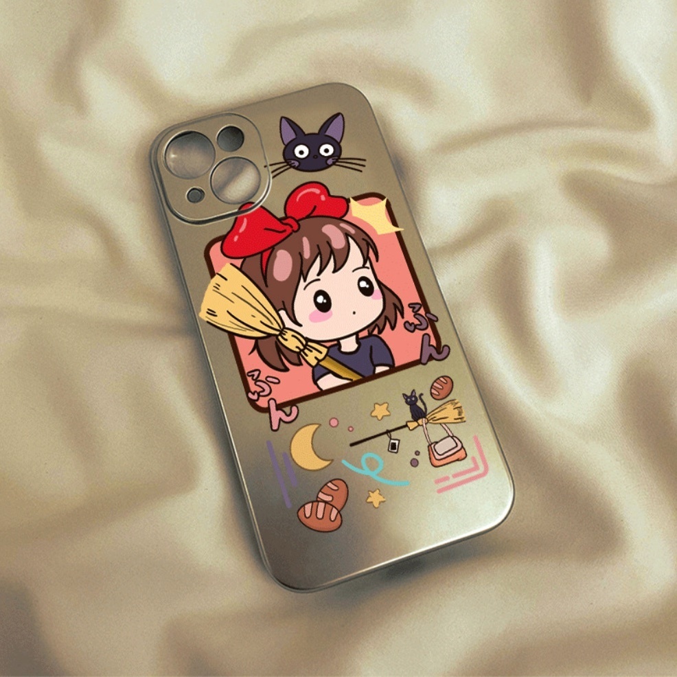 新款魔女頭像電鍍金屬適用於iPhone系列手機殼（磨砂銀魔女頭像）(下單後聯絡客服確認手機型號)