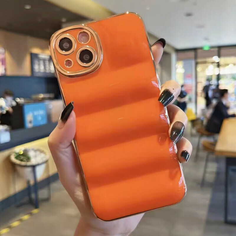 The new electroplated down jacket is suitable for iPhone mobile phone cases [orange electroplated down jacket (soft shell with lens protection)] [contact customer service after placing the order to confirm the phone model]