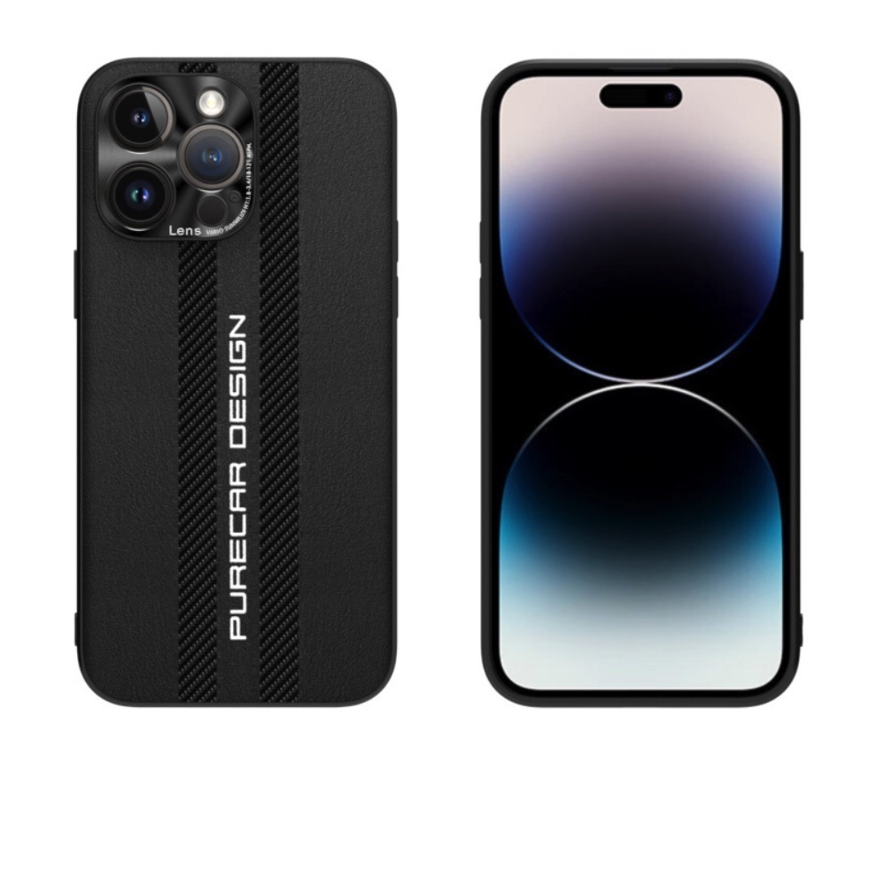 The new carbon fiber leather is suitable for iPhone series mobile phone cases (quiet night black) (contact customer service to confirm the phone model after placing the order)