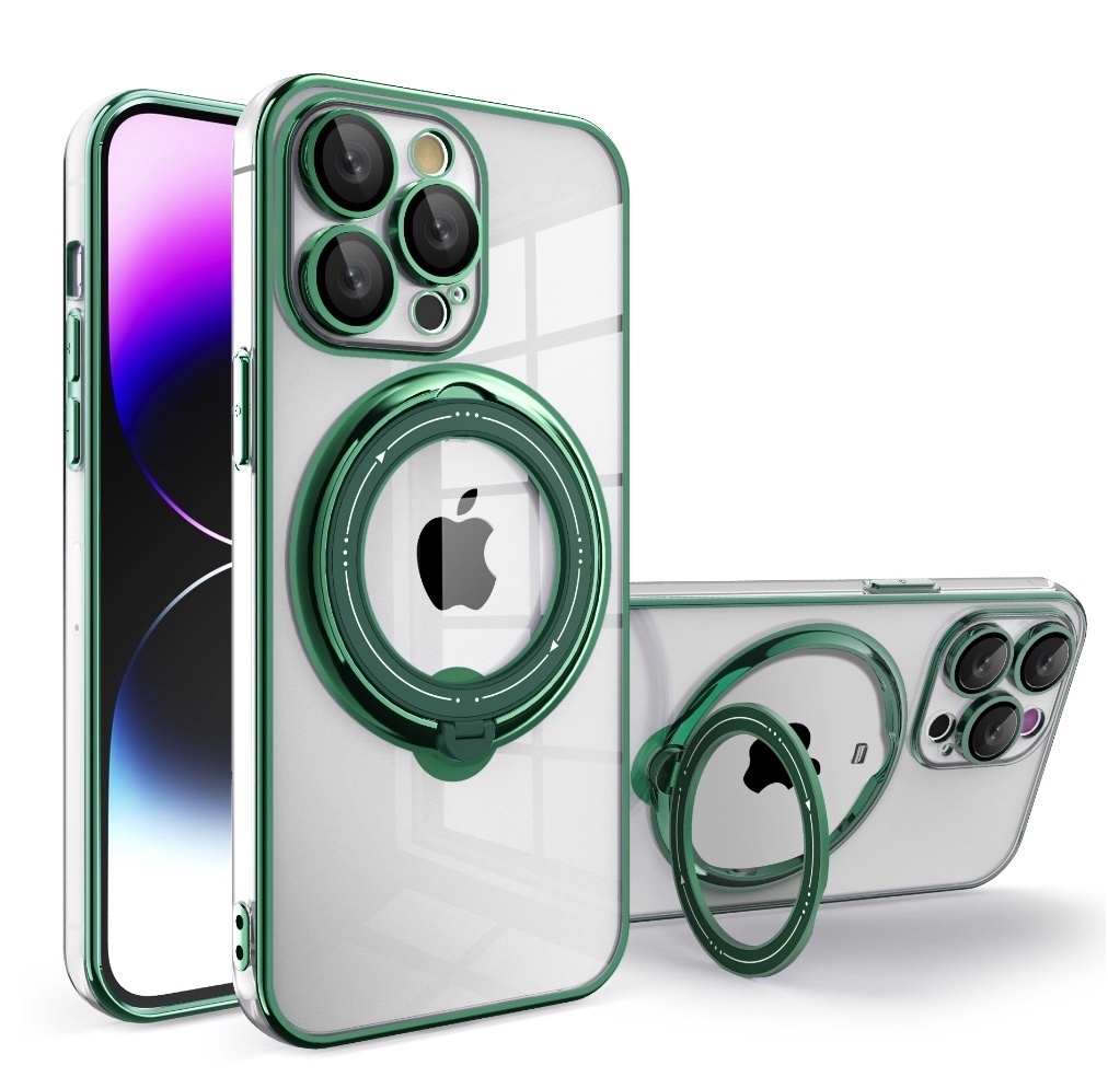 The new magnetic soft shell electroplating protective cover is suitable for iPhone series mobile phone cases (Cangling Green) (contact customer service to confirm the mobile phone model after placing the order)