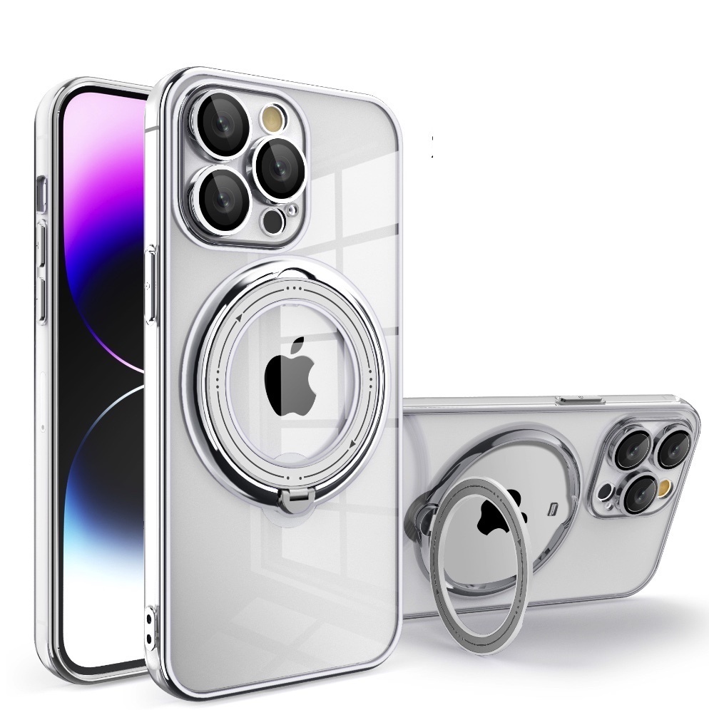 The new magnetic soft shell electroplating protective cover is suitable for iPhone series mobile phone cases (silver) (contact customer service to confirm the mobile phone model after placing the order)