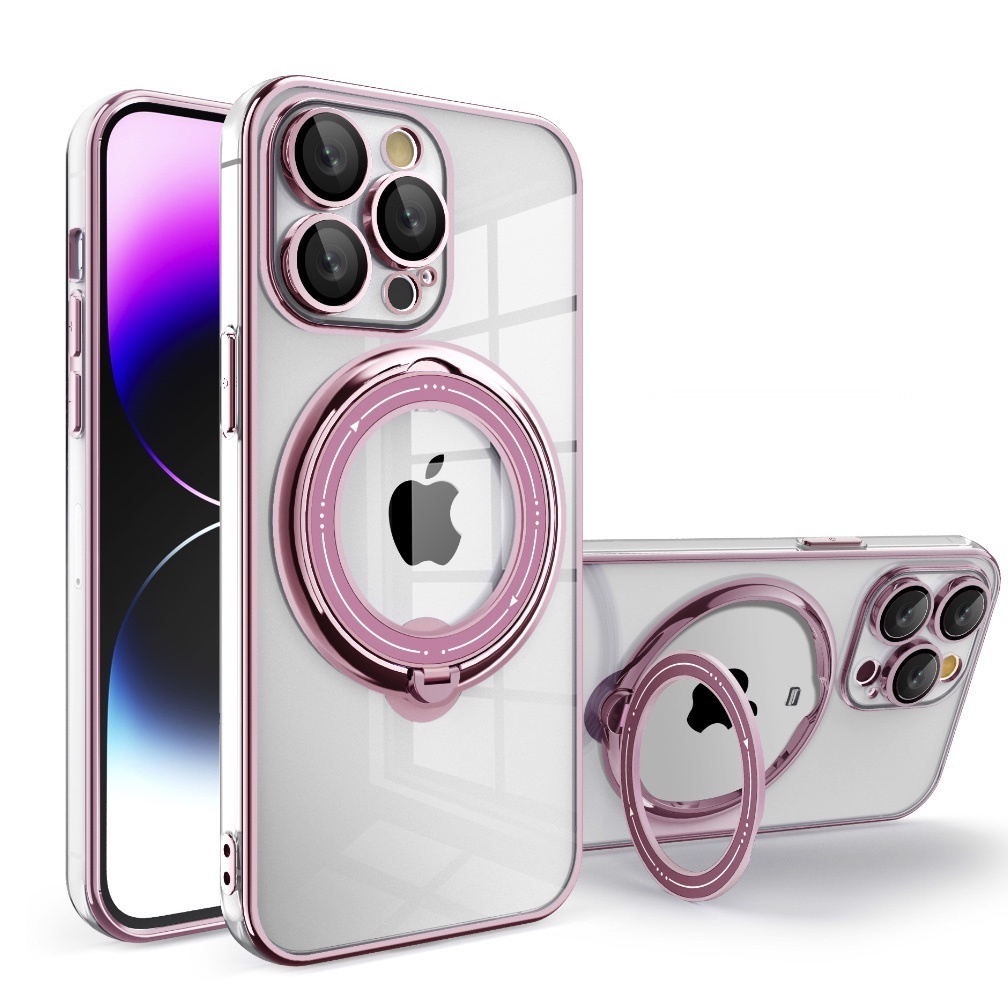 The new magnetic soft shell electroplating protective cover is suitable for iPhone series mobile phone cases (Sakura Pink) (contact customer service to confirm the mobile phone model after placing the order)