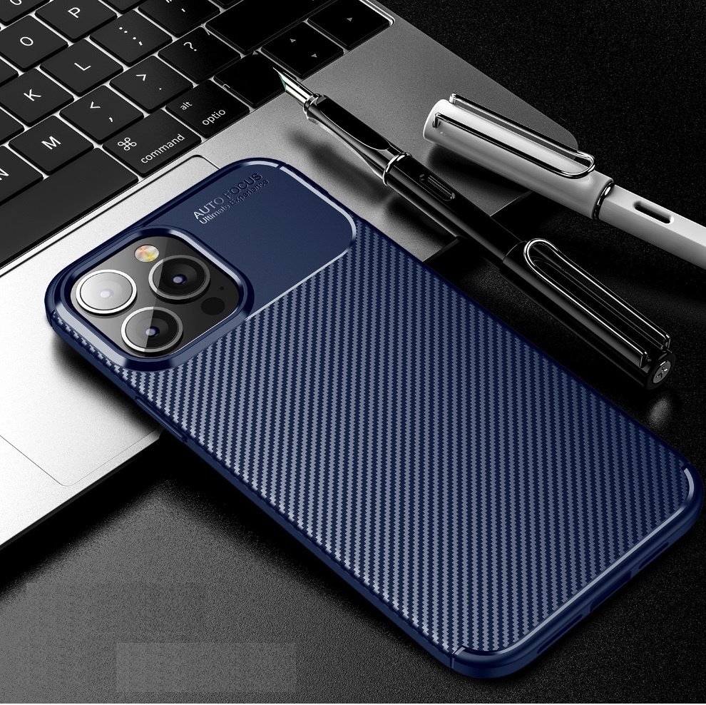 The new carbon fiber full cover is suitable for iPhone series mobile phone cases (gentleman blue) (contact customer service to confirm the phone model after placing the order)