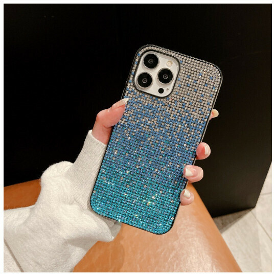 The new mobile phone case is suitable for Apple/Huawei/Samsung [Gradient Blue] (contact customer service to confirm the mobile phone model after placing the order)