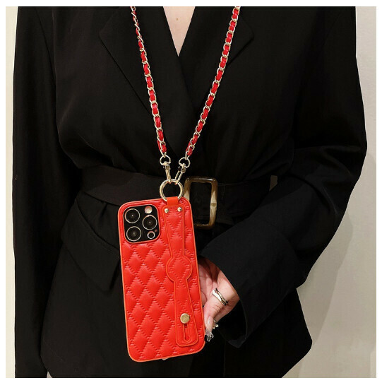 The new mobile phone case is suitable for Apple 14promax/iPhone13/12 [big red] Xiaoxiangfeng wristband diagonal] (contact customer service to confirm the mobile phone model after placing the order)