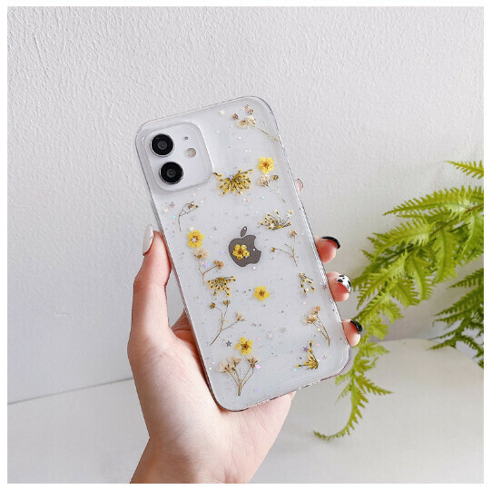 The new mobile phone case is suitable for iPhone14promax Apple 13/12mini/11/XS [yellow small floral] (contact customer service to confirm the mobile phone model after placing the order)