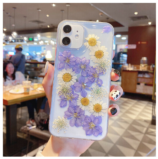 The new mobile phone case is suitable for iPhone14promax Apple 13/12mini/11/XS [Purple Flower] (contact customer service to confirm the mobile phone model after placing the order)