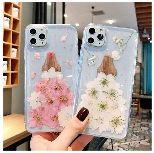 The new mobile phone case is suitable for iphone13Promax Apple 14/8plus [White Flower Girl] (contact customer service to confirm the mobile phone model after placing the order)