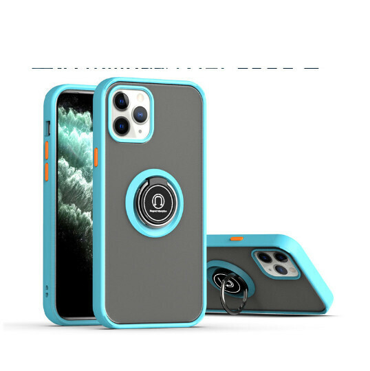 The new mobile phone case is suitable for iPhone 12 Apple 12pro/max/13promax [sky blue + black] (contact customer service to confirm the phone model after placing the order)