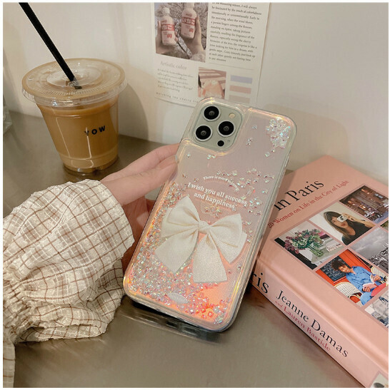 The new mobile phone case is suitable for Apple 13/iphone11/12promax [Butterfly Quicksand + Laser Paper] (contact customer service to confirm the mobile phone model after placing the order)