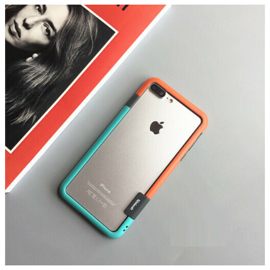 The new mobile phone case is suitable for iPhone 12 Apple 11/13pro [blue with orange] (contact customer service to confirm the phone model after placing the order)