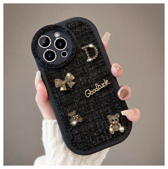 The new mobile phone case is suitable for Apple 14/iPhone13/12/11 [Premium Black] Xiaoxiangfeng Flannel] (Contact customer service to confirm the mobile phone model after placing the order)