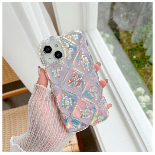 The new mobile phone case is suitable for iPhone 13 promax Apple 12/11 [three-dimensional diamond heart + laser jam] (contact customer service to confirm the phone model after placing the order)