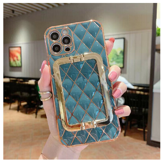 The new mobile phone case is suitable for Apple 14promax [gold buckle bracket [granny gray]) (contact customer service to confirm the mobile phone model after placing the order)
