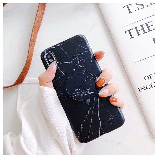 The new mobile phone case is suitable for Apple X/13/iphone14/7/8p [black crack + bracket] (contact customer service to confirm the phone model after placing the order)