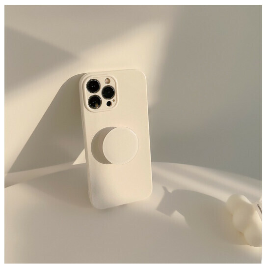 新款手機殼適用於14promax蘋果13/iphone11【椰白+椰白支架】（下單後聯絡客服確認手機型號）