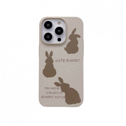 Hot-selling mobile phone case suitable for Apple 14/iPhone13/12promax [off-white shell brown rabbit] (contact customer service to confirm the phone model after placing the order)