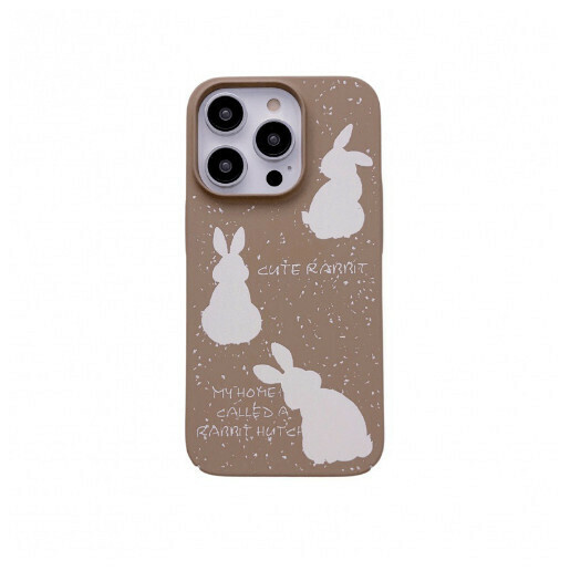 Hot-selling mobile phone case suitable for Apple 14/iPhone13/12promax [Dark Coffee Shell Rice White Rabbit] (Contact customer service to confirm the phone model after placing the order)