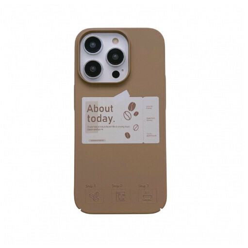 Hot-selling mobile phone case suitable for Apple 14/iPhone13/12promax [Dark Coffee Shell Beige Label] (Contact customer service to confirm the phone model after placing the order)