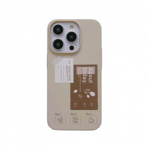 Hot-selling mobile phone case suitable for Apple 14/iPhone13/12promax [off-white shell with dark coffee label] (contact customer service to confirm the phone model after placing the order)