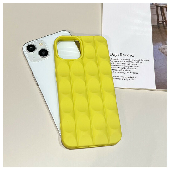 Hot-selling mobile phone case suitable for iPhone 14 promax Apple 13 [concave-convex pattern yellow] (contact customer service to confirm the phone model after placing the order)