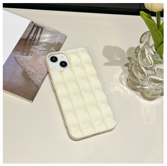 Hot-selling mobile phone case suitable for iPhone 14 promax Apple 13 [concave-convex pattern milky white] (contact customer service to confirm the phone model after placing the order)