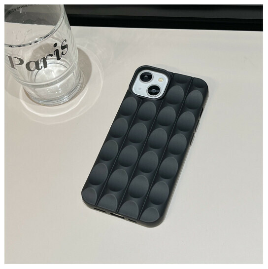 Hot-selling mobile phone case suitable for iPhone 14 promax Apple 13 [concave-convex pattern black] (contact customer service to confirm the phone model after placing the order)