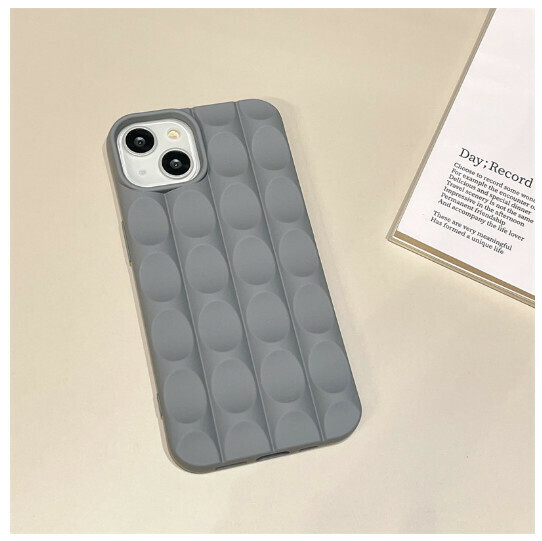 Hot-selling mobile phone case suitable for iPhone 14 promax Apple 13 [concave-convex pattern gray] (contact customer service to confirm the phone model after placing the order)