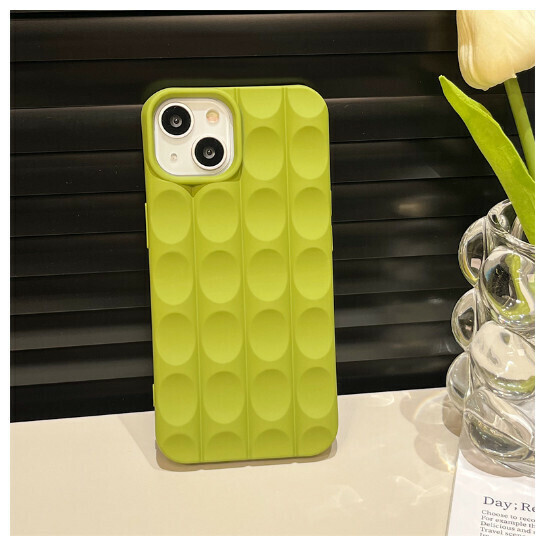 Hot-selling mobile phone case suitable for iPhone 14 promax Apple 13 [concave-convex pattern green] (contact customer service to confirm the phone model after placing the order)