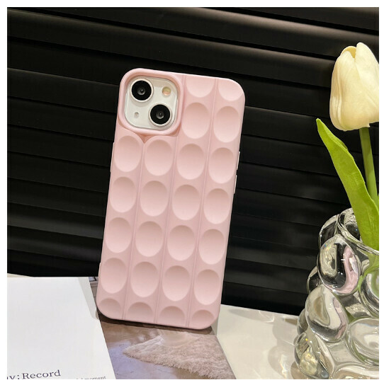 Hot-selling mobile phone case suitable for iPhone 14 promax Apple 13 [concave-convex pattern pink] (contact customer service to confirm the phone model after placing the order)
