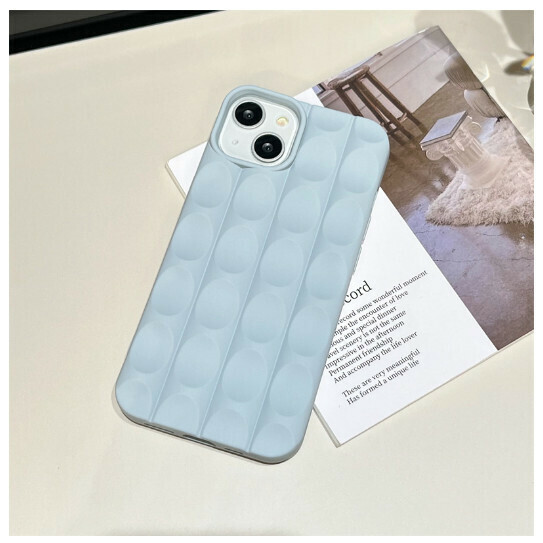 Hot-selling mobile phone case suitable for iPhone 14 promax Apple 13 [concave-convex pattern sky blue] (contact customer service to confirm the phone model after placing the order)