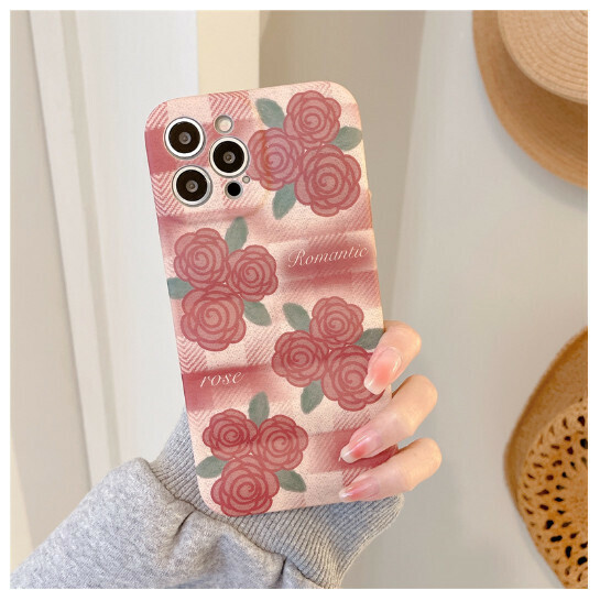 Hot-selling mobile phone case suitable for Apple 13/iPhone12/11promax [retro plaid rose] (contact customer service to confirm the phone model after placing the order)