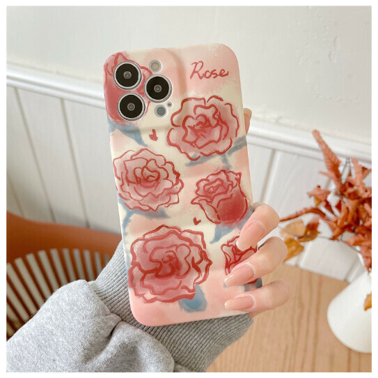 Hot-selling mobile phone case suitable for Apple 13/iPhone12/11promax [Watercolor Line Rose] (contact customer service to confirm the phone model after placing the order)