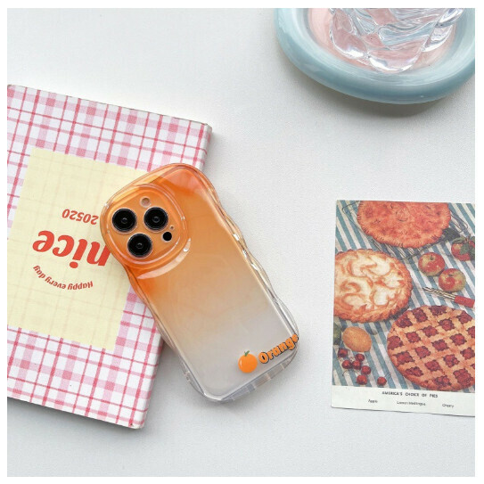 Hot-selling mobile phone case suitable for iPhone14promax and Apple 13pro [smudged orange] (contact customer service to confirm the phone model after placing the order)