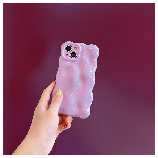 Hot-selling mobile phone case suitable for iPhone14pro max Apple 13 [QF Wave Bubble Cream Purple] (contact customer service to confirm the phone model after placing the order)