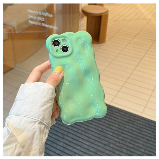 Hot selling mobile phone case suitable for iPhone14pro max Apple 13 [QF Wave Bubble Duck Shit Green] (Contact customer service to confirm the phone model after placing the order)
