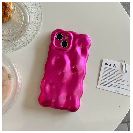 Hot-selling mobile phone case suitable for iPhone14pro max Apple 13 [QF Wave Bubble Rose Red] (contact customer service to confirm the phone model after placing the order)