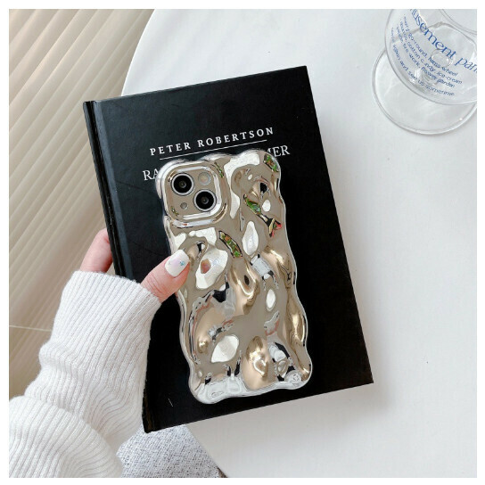Hot selling mobile phone case suitable for iPhone14pro max Apple 13 [QF wave bubble electroplated silver] (contact customer service to confirm the phone model after placing the order)