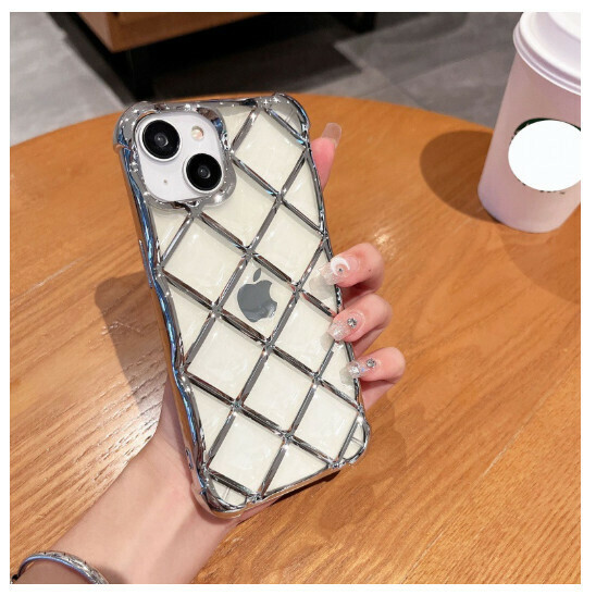 Hot-selling mobile phone case suitable for iPhone14pro max Apple 13 [Electroplating Water Ripple-Silver] (Contact customer service to confirm the phone model after placing the order)