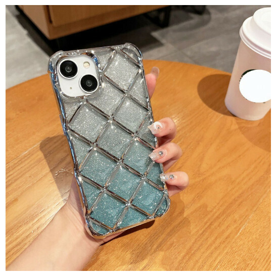 Hot-selling mobile phone case suitable for iPhone14pro max Apple 13 [Electroplated Diamond Gradient Glitter Paper-Silver] (Contact customer service to confirm the phone model after placing the order)