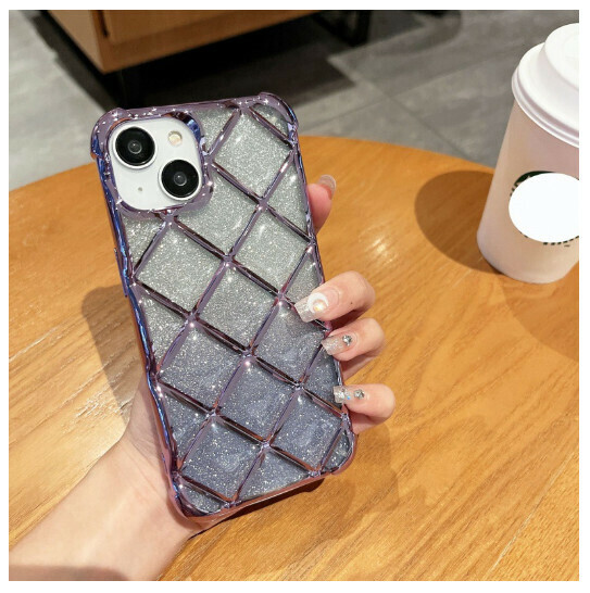 Hot-selling mobile phone case suitable for iPhone14pro max Apple 13 [Electroplated Diamond Gradient Glitter Paper-Purple] (Contact customer service to confirm the phone model after placing the order)