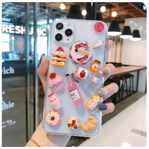 Hot selling mobile phone case for Apple 12/XsMax Huawei mate30pro/p40 [three-dimensional pink pastry] (contact customer service to confirm the phone model after placing the order)