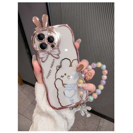 Hot selling mobile phone case suitable for Apple 14/11/iphone13pro/12pro max [Rose Gold + Colorful Bracelet] (Contact customer service to confirm the phone model after placing the order)