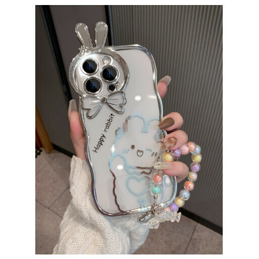 Hot selling mobile phone case suitable for Apple 14/11/iphone13pro/12pro max [Silver + Colorful Bracelet] (Contact customer service to confirm the phone model after placing the order)